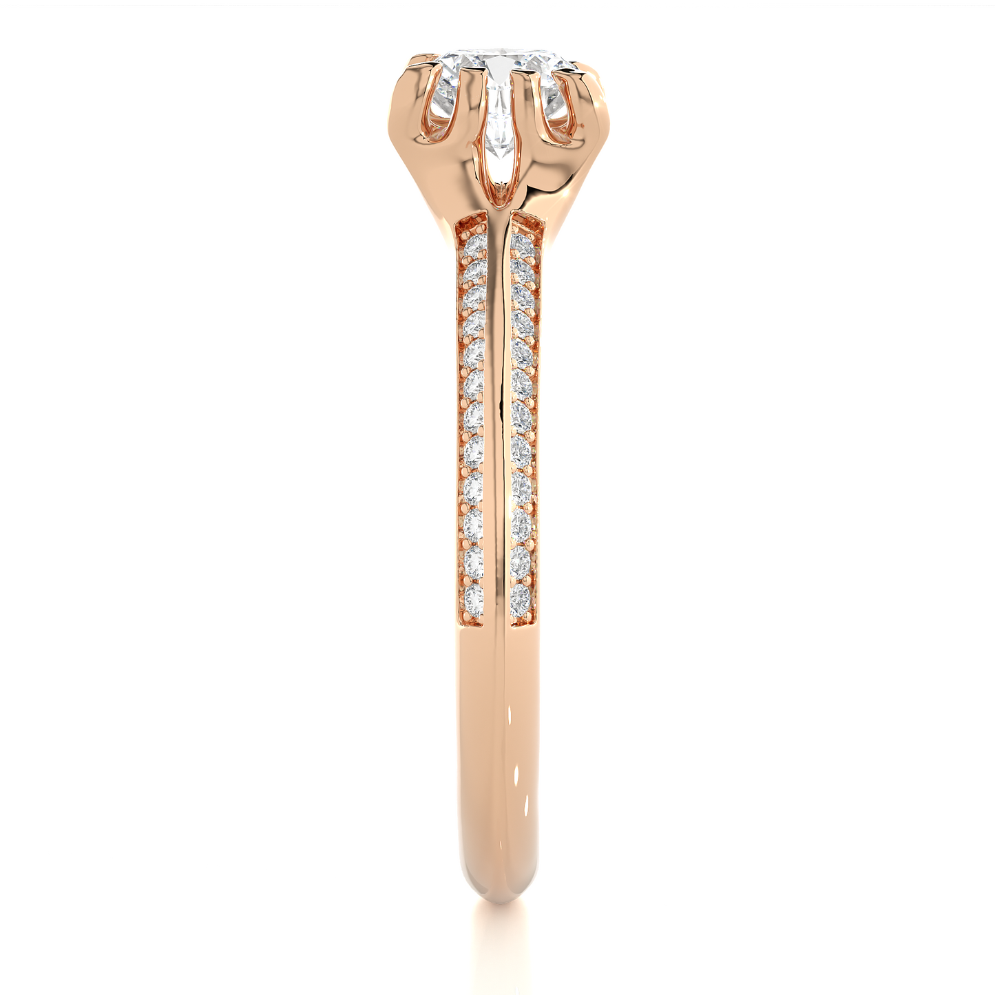 10k Solid White Gold Engagement Ring With Round Cut Lab Grown Diamond Perfect Gift For Her