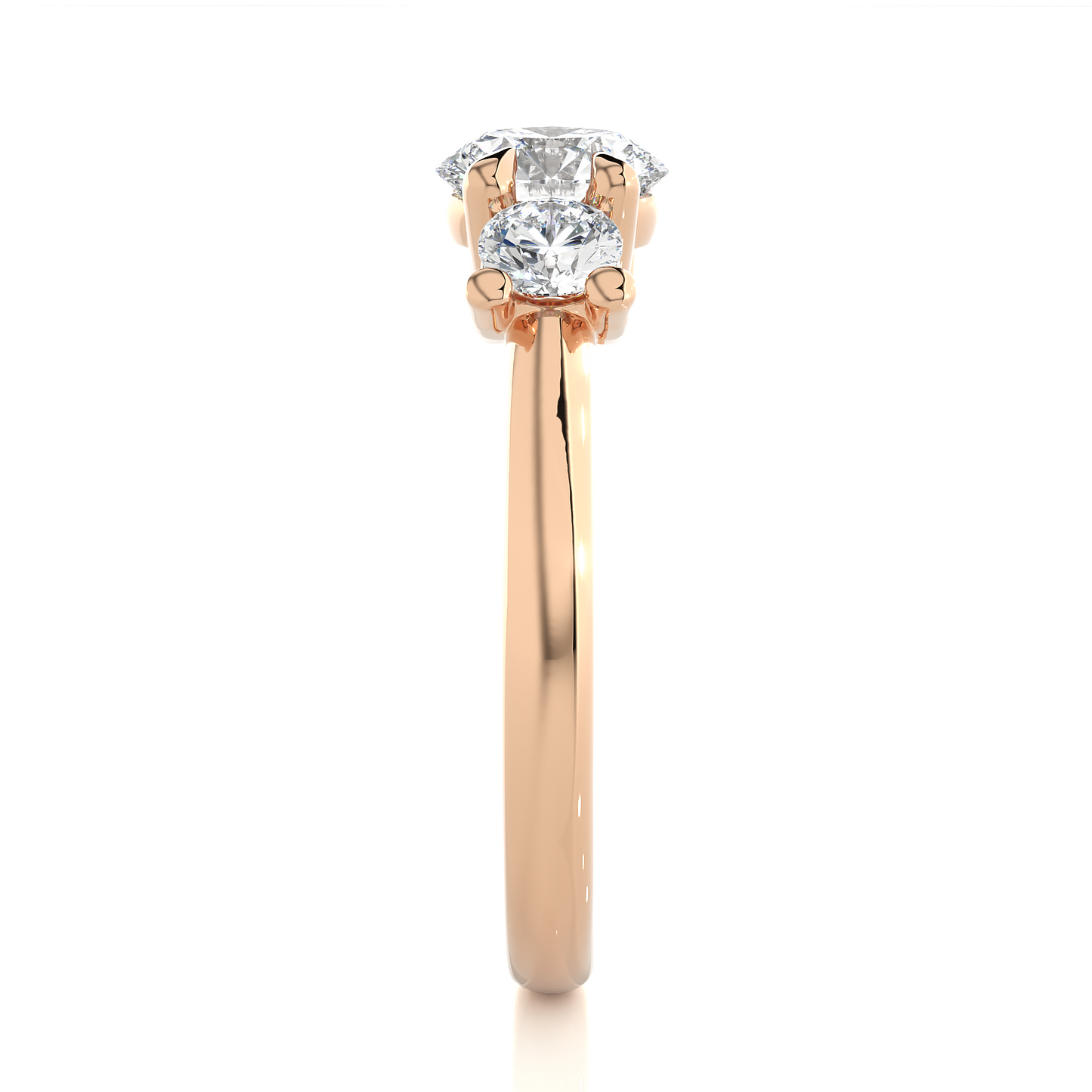 Three Stone Round 1.39 Carat Lab Grown Diamond Engagement Ring For Her