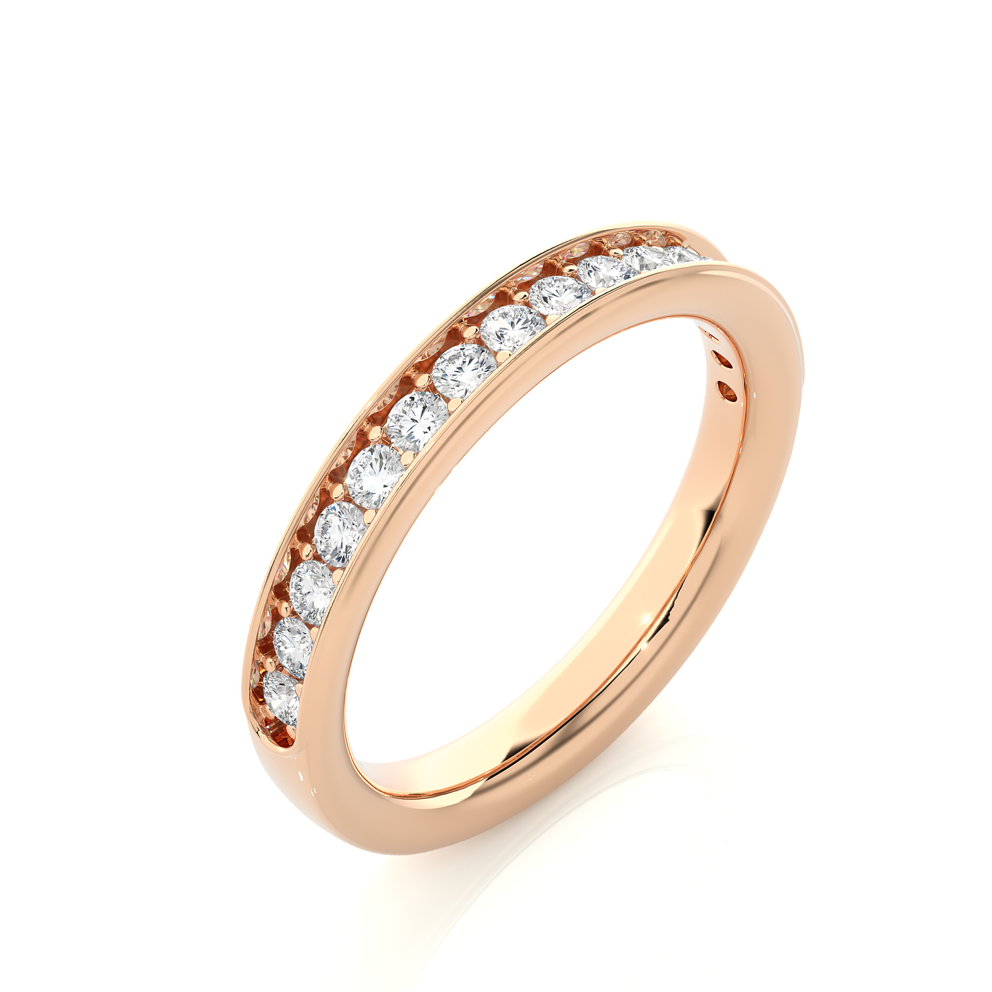 Full Eternity Round Shaped Wedding Band For Womens in 14K Solid With Natural Or Lab Diamonds