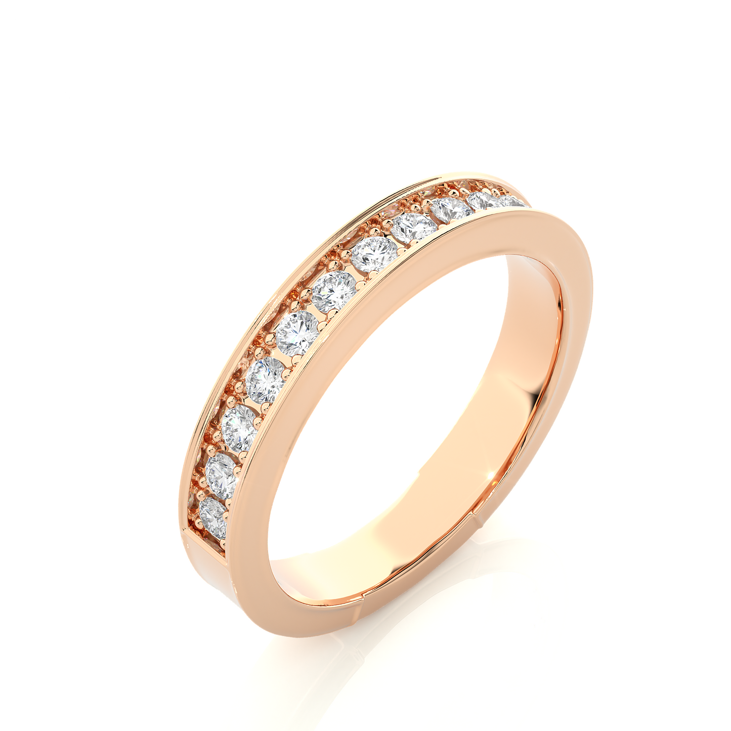 0.49 CT Round Diamond Channel Set Eternity Band Ring Special Anniversary Gift For Women's