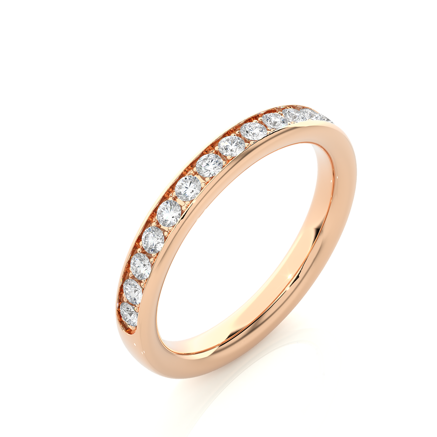 Labgrown 0.35 CT Round Cut Diamond Wedding Band Channel Set Anniversary Band For Her