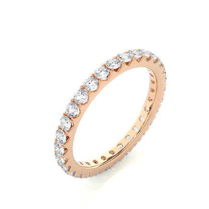 Channel Set Lab Grown Diamond Eternity Band , 14K White Gold, Yellow Gold Or Rose Gold Band For Gifted By Brother Birthday