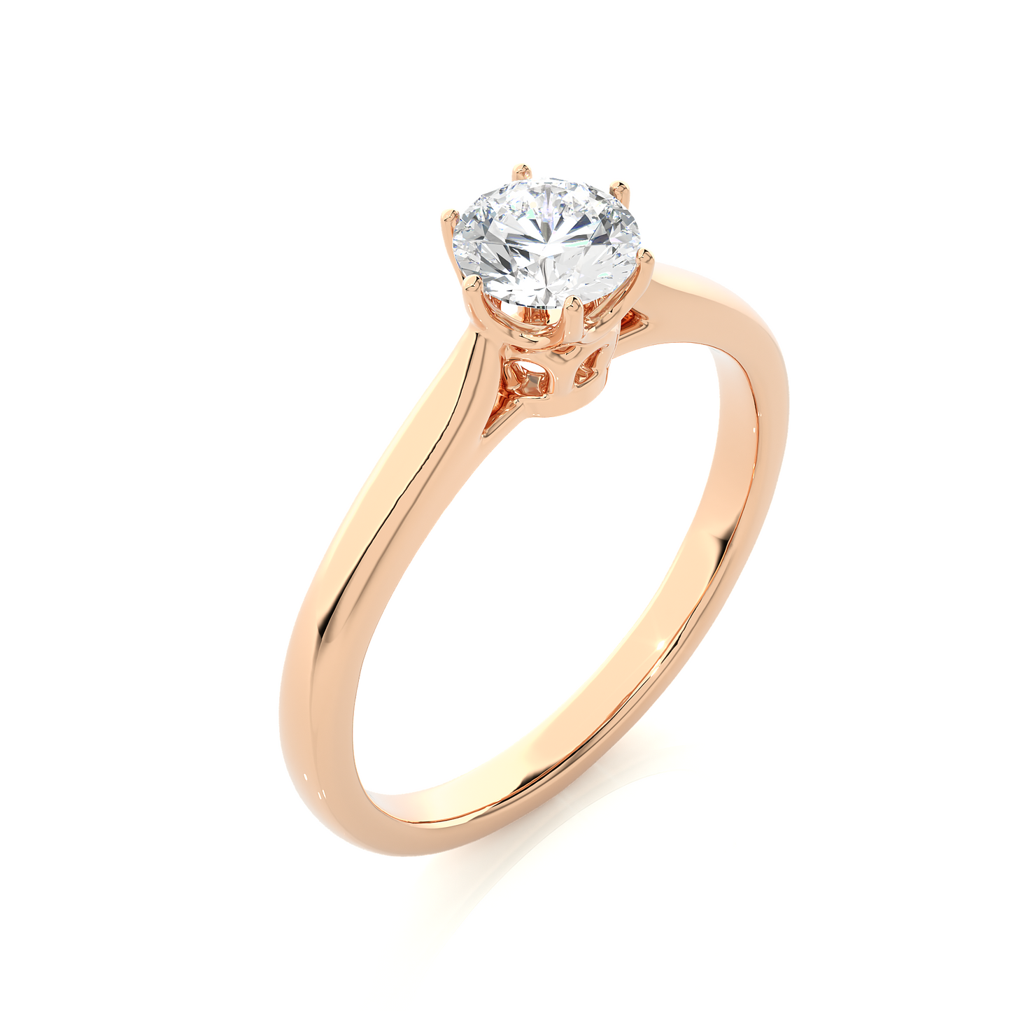 Round Cut Lab Grown Diamond Engagement Ring