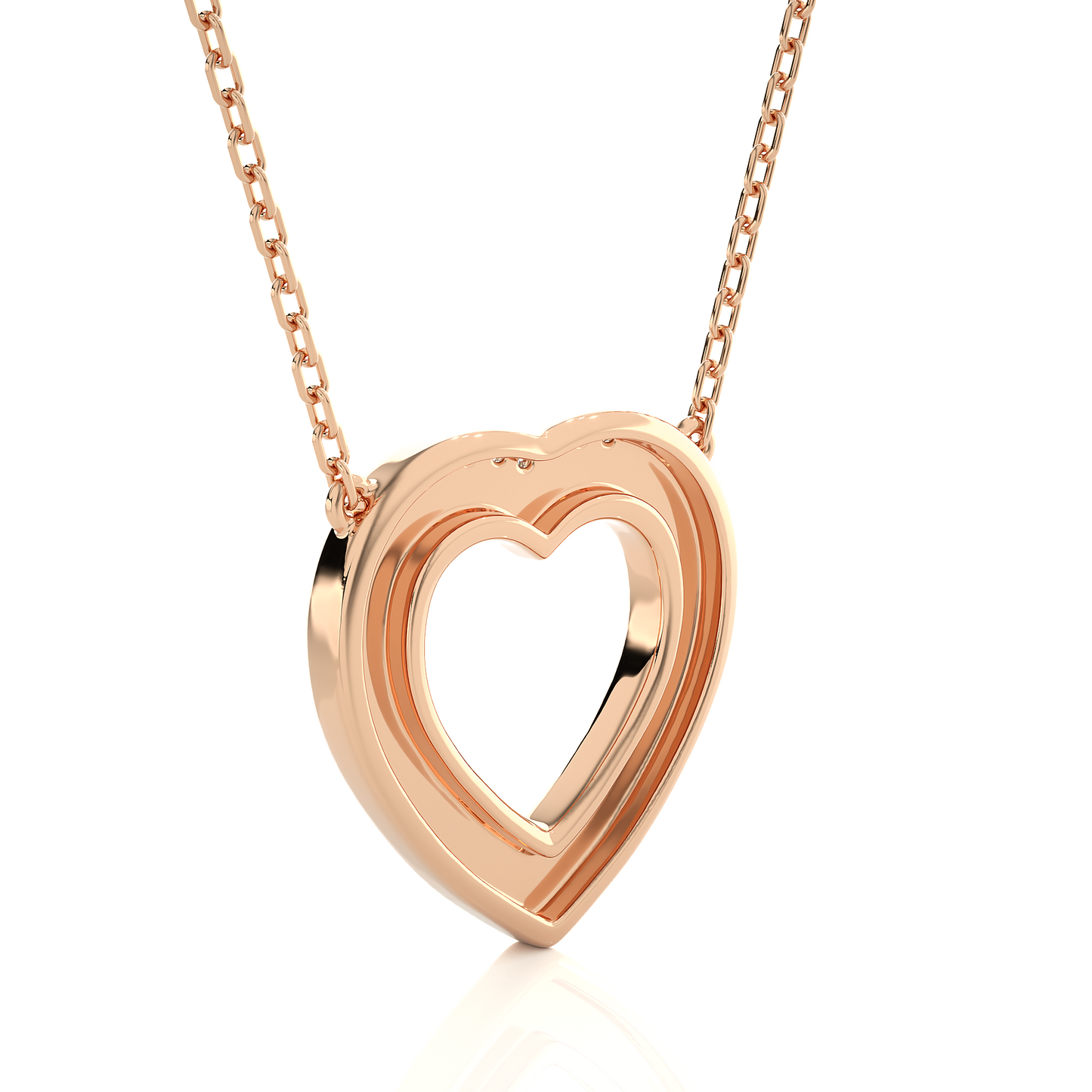 Vintage Heart Pendant with Exquisite Round Diamond Anniversary Gift For Her