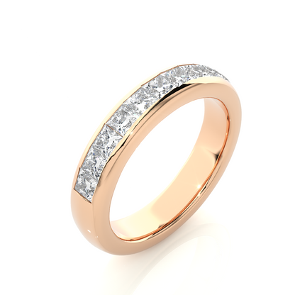 0.55 CT Princess Cut Diamond Eternity Band Ring in 18KT Solid Gold Wedding Jewelry