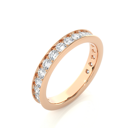 1.12 CT Minimalist Stackable Band Ring Elegant Everyday Jewelry With Round Labgrown Diamond
