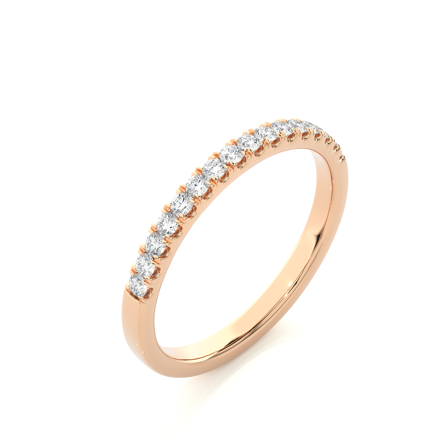Labgrown Diamond Eternity Band Ring in 14K Solid Gold With Classic U-Prong Setting