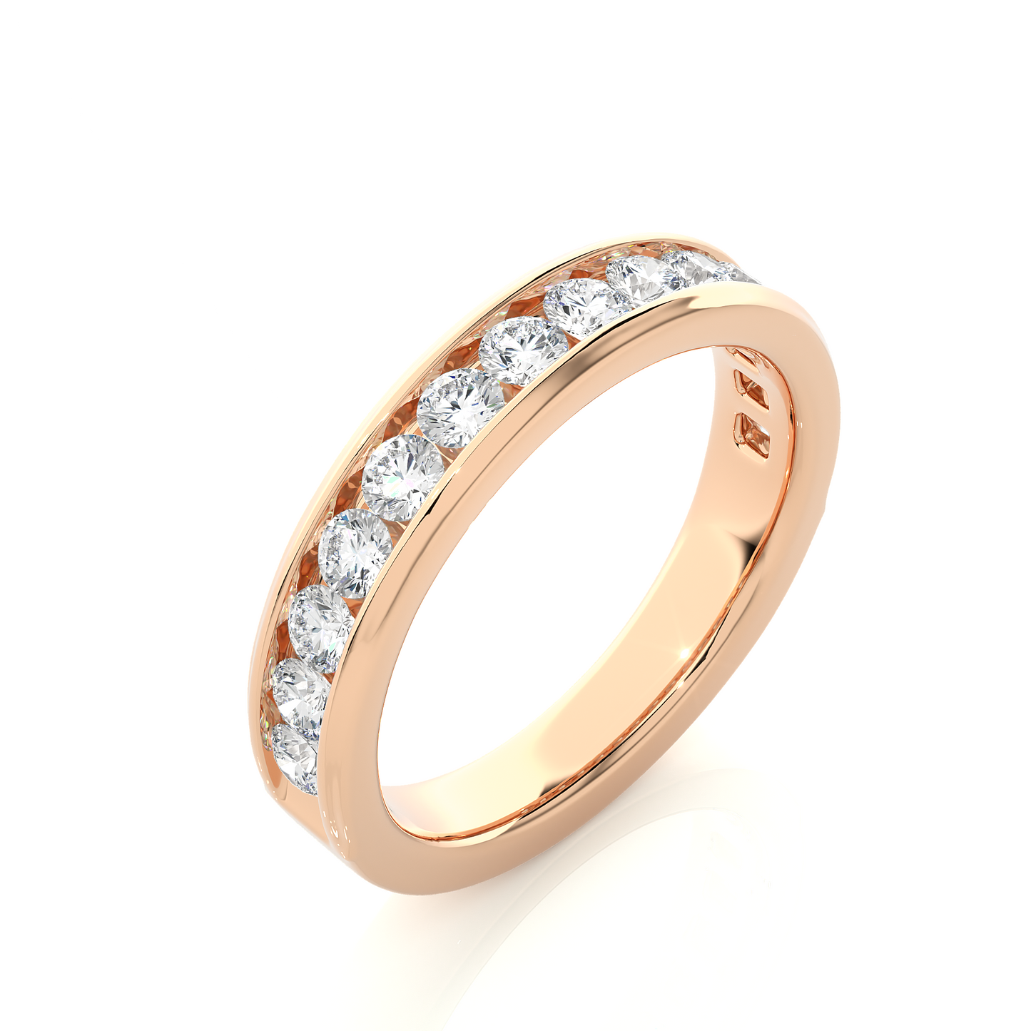 Channel Set Round Diamond Wedding Band Ring Timeless Sparkle For Women's In 14K Solid Gold