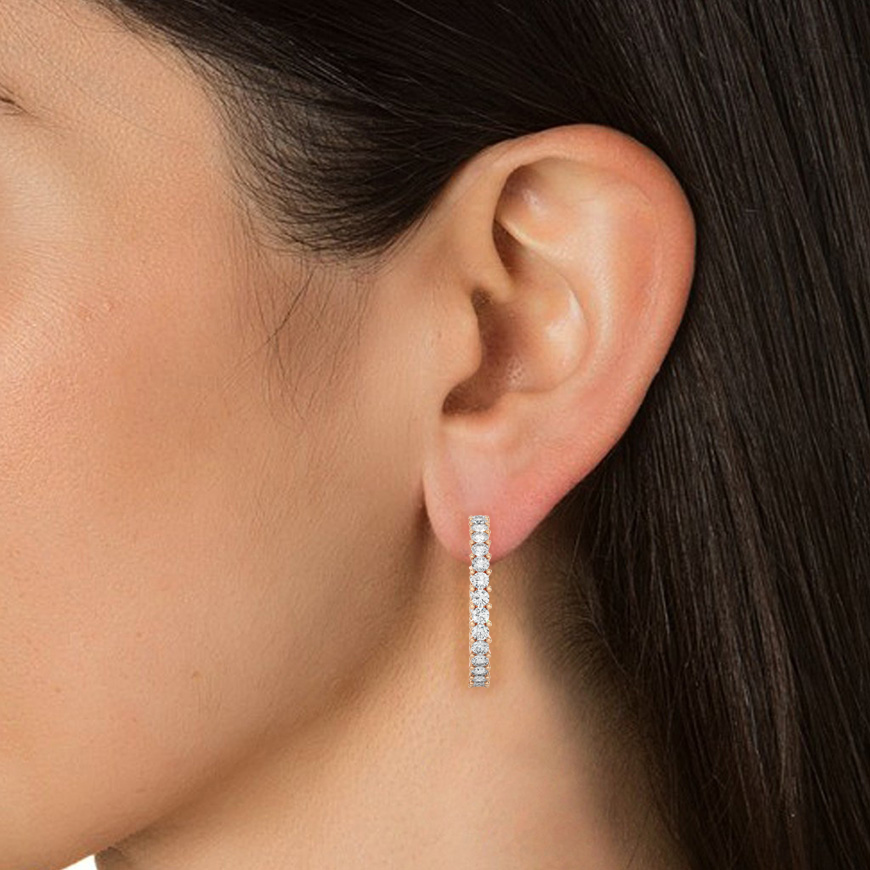 0.92 CT Round Shaped huggie Hoop Labgrown And Natural Diamond Vintage Earrings For Someone Special