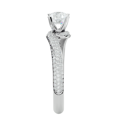 14k Solid Gold Round Shape Lab Grown Diamond Colorless Lab Diamond Ring Perfect Gift For Her