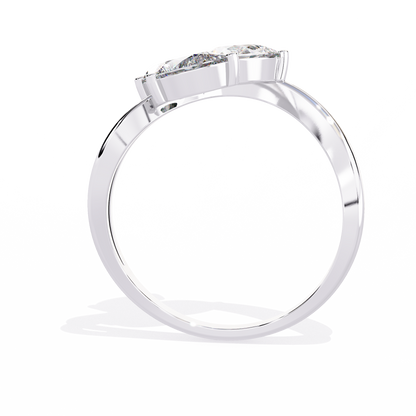 1.06CT Pear Cut Lab Grown Diamond Delicate Sparkling Three Stone Ring Gift For Her