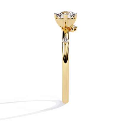 10K Solid White Gold Round Cut Diamond Solitaire Cluster Antique Daily Wear Ring For Her