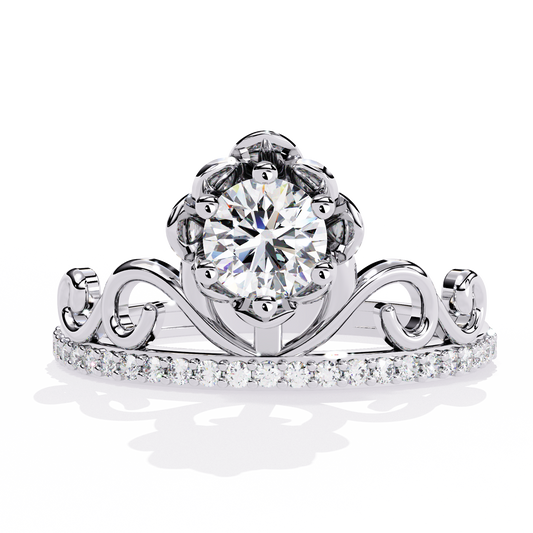 Solitaire Round Cut Diamond Channel Set Antique Hand Crafted Stunning Dainty Engagement Ring