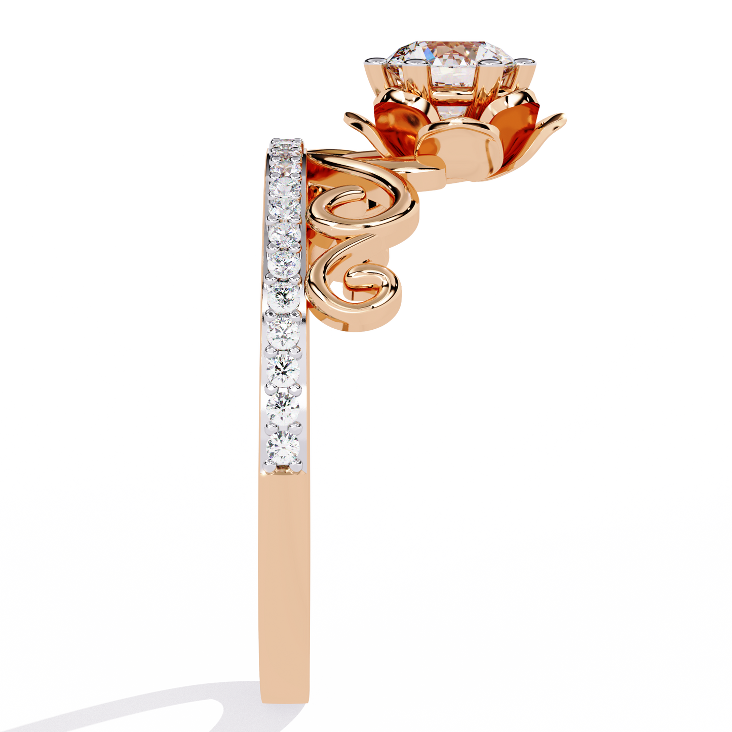 Solitaire Round Cut Diamond Channel Set Antique Hand Crafted Stunning Dainty Engagement Ring