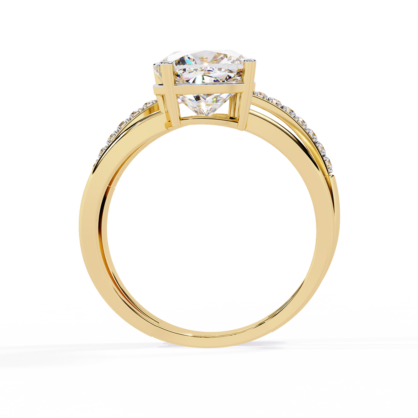 Solitaire 2.41Ct Cushion and Round Cut Diamond Elegant Channel Set Minimalist Classic Perfect Ring