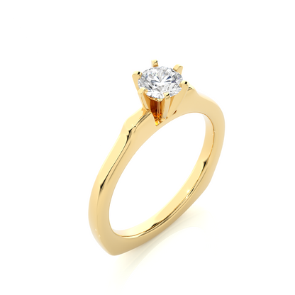 Lab Grown Round Diamond Six Claw Anniversary Ring