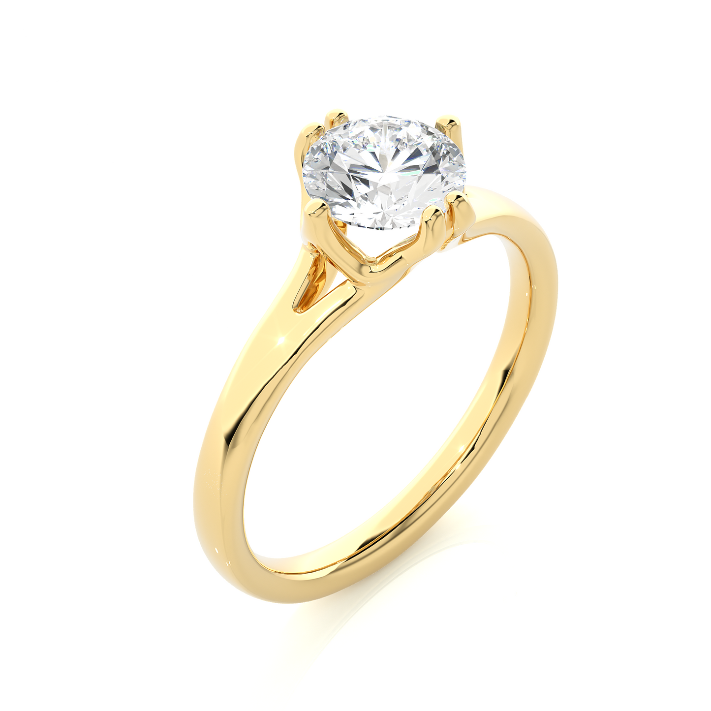 Round Lab Grown Diamond Solitaire Engagement Ring