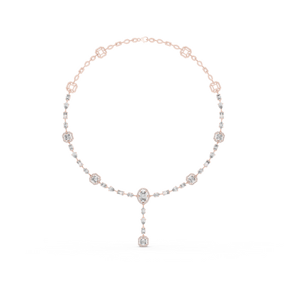 10k Solid Gold White Gold All Shapes Lab Grown Diamond Daily Wear Diamond Necklace For You