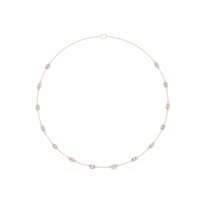 3.15 Ct Emerald & Marquise Cut Lab Grown Diamond Daily Wear Women Diamond Necklace