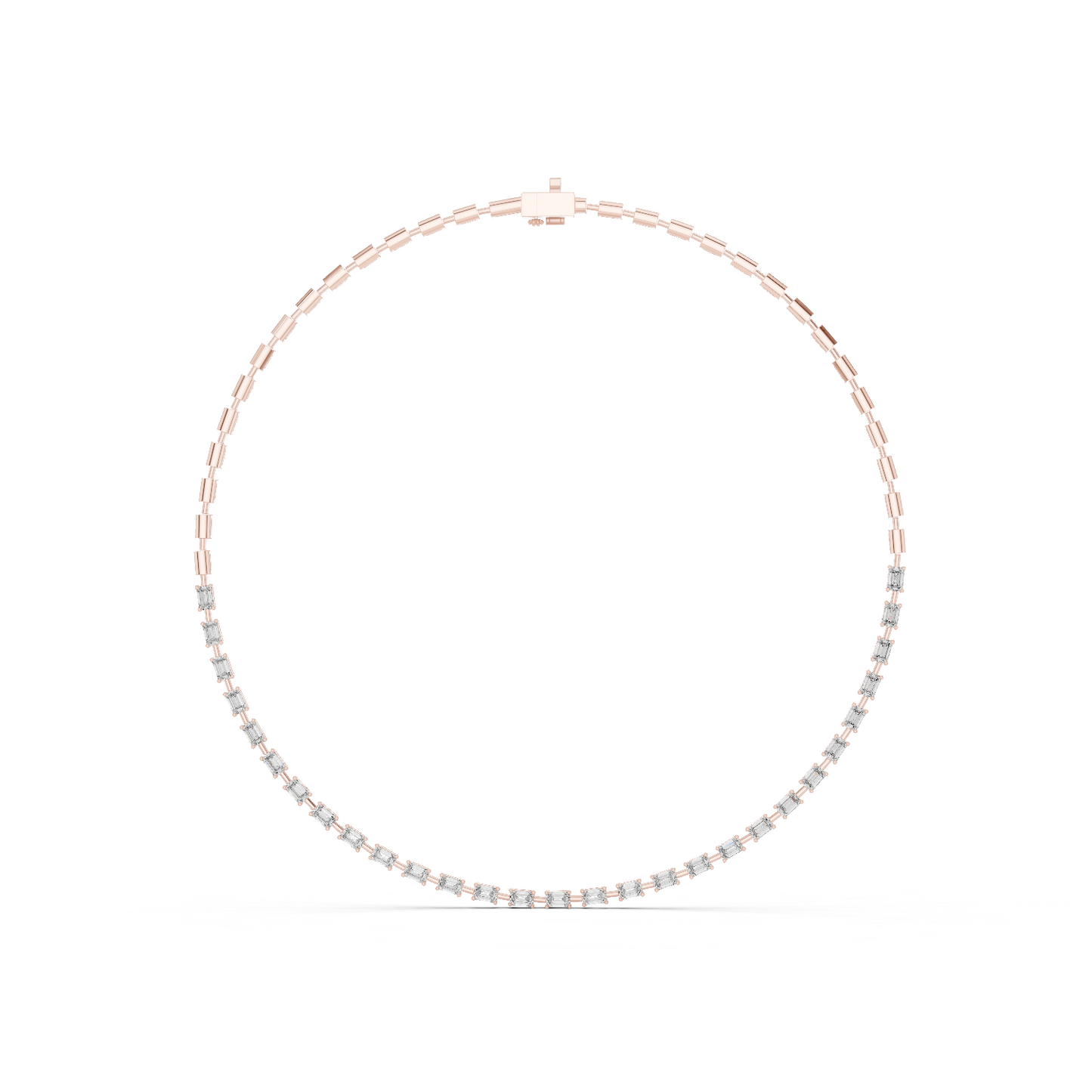 6.09 Ct Emerald Cut Lab grown Diamond 18k Solid Gold Stunning Fabulous Diamond Necklace For Her