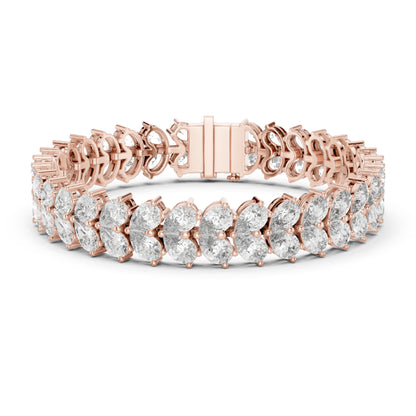 17.58 CT  pear Cut Top Grade Diamond Unique Simple Delicate Cluster Tennis Bracelet Gift For Her