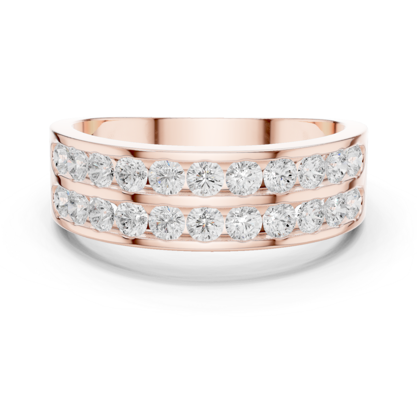 10k Solid White Gold Natural & Lab Grown Round Shapes Diamond Esthetical Men's Diamond Ring