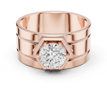 1.49 Ct Round Cut Lab Grown Diamond Classic Vintage Men's Unique Diamond Ring For Anniversary