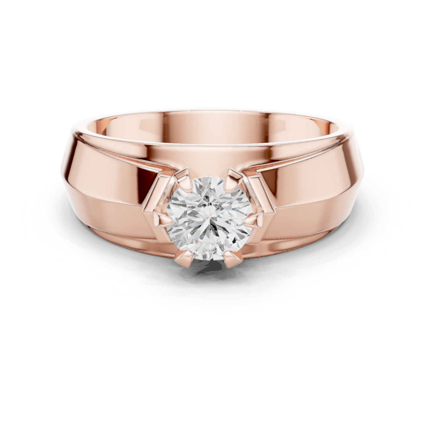 10k Solid Gold Round Shape Lab grown Diamond Stunning New Style For Men Diamond Ring