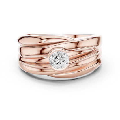 One Stone Solitaire Round Shape Lab grown Diamond New Style Vintage Men's Diamond Ring