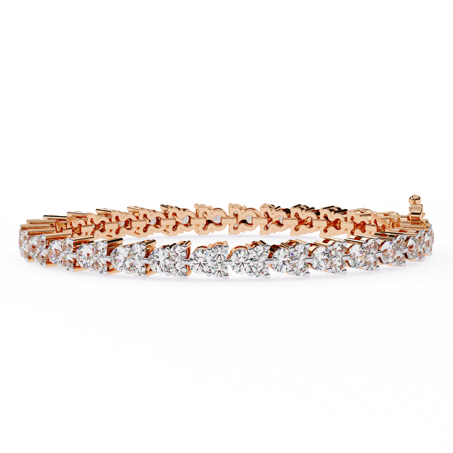 2.00Ct Round Cut High Quality Diamond Antique Delicate Three Stone Sparkling Bridesmaid Tennis Bracelet Gift For Her