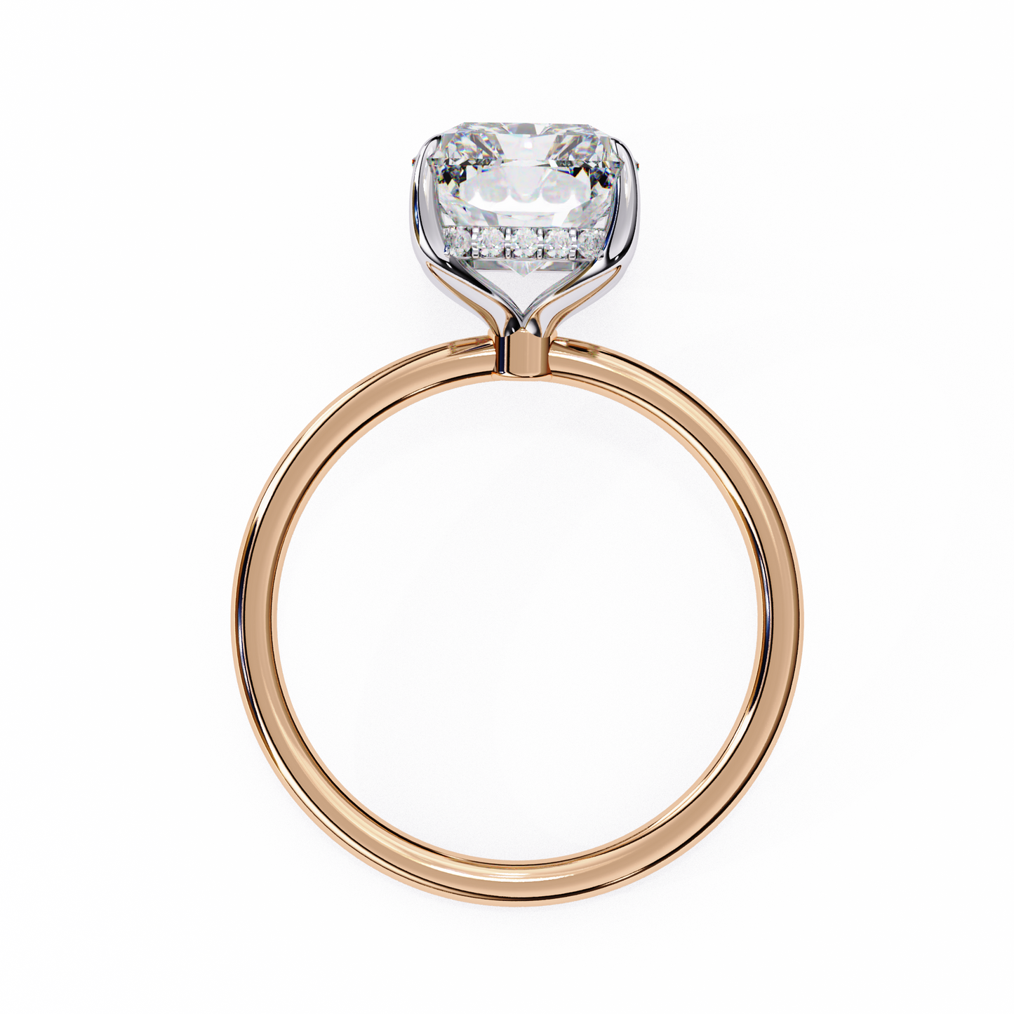 Radiant & Side Stone Round 2.53 Ct Cut Hidden Halo Solitaire Dainty Ring for Party Wear Look