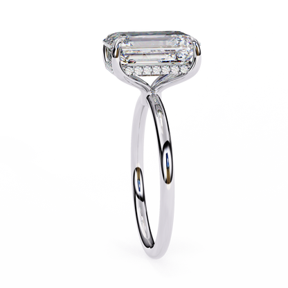 Lab Grown Emerald Cut Diamond Solitaire Ring