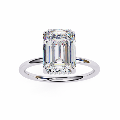 Lab Grown Emerald Cut Diamond Solitaire Ring
