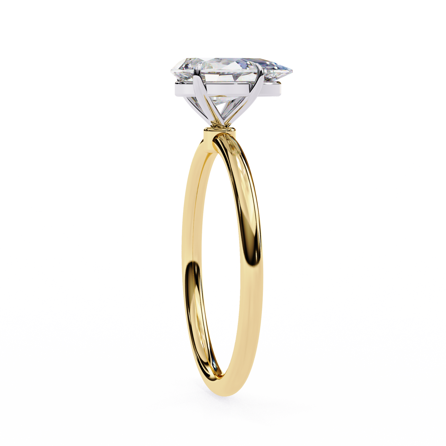14k Rose Gold Delicate Pear Cut Lab Grown Diamond Elegant Solitaire Vintage Unisex Ring for Daily Wear