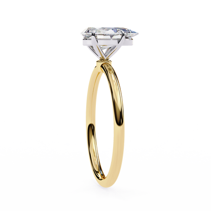 Lab Grown Pear Cut Diamond Solitaire Engagement Ring