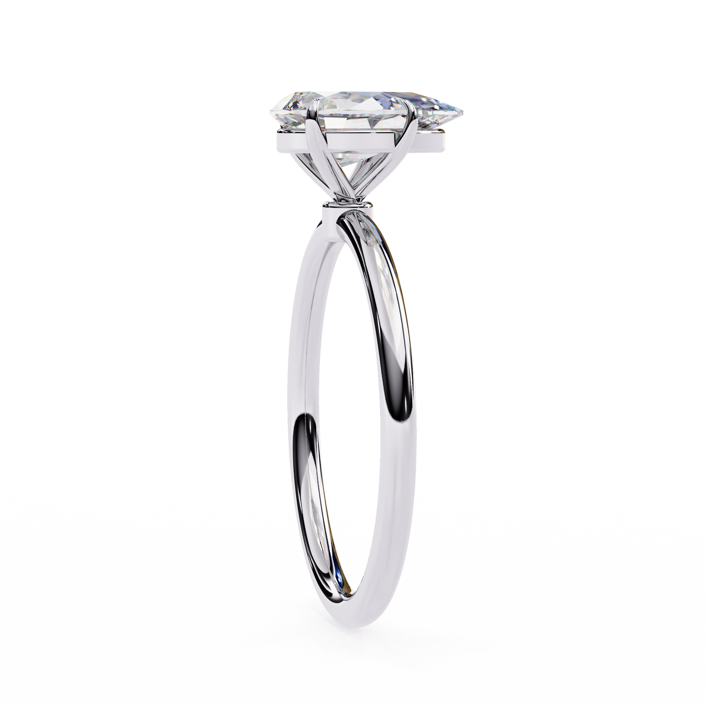 14k Rose Gold Delicate Pear Cut Lab Grown Diamond Elegant Solitaire Vintage Unisex Ring for Daily Wear
