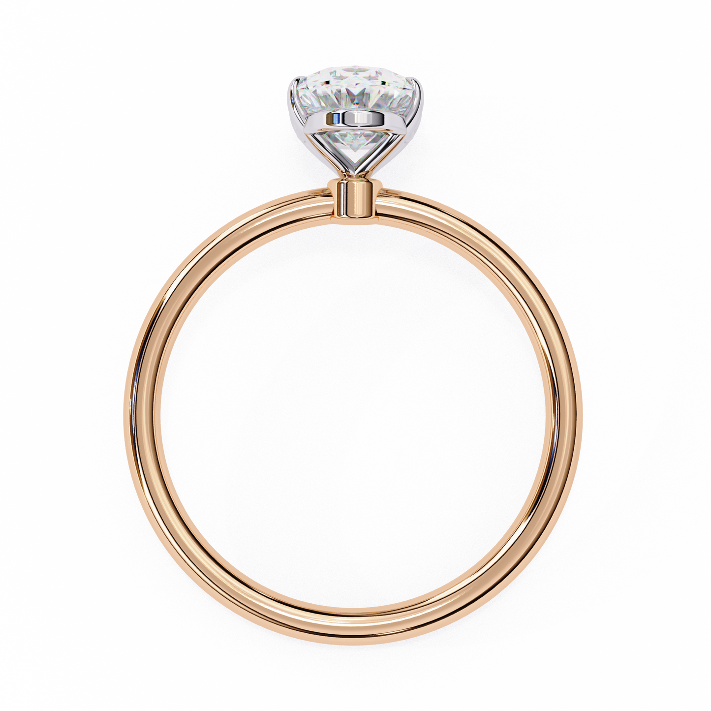 1.20 Carat Oval cut Lab Grown Diamond high quality 14k Solid Rose Gold solitaire women's ring