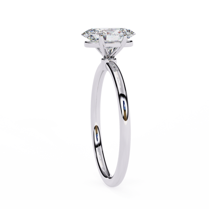 Lab Grown Oval Cut Diamond Solitaire Ring