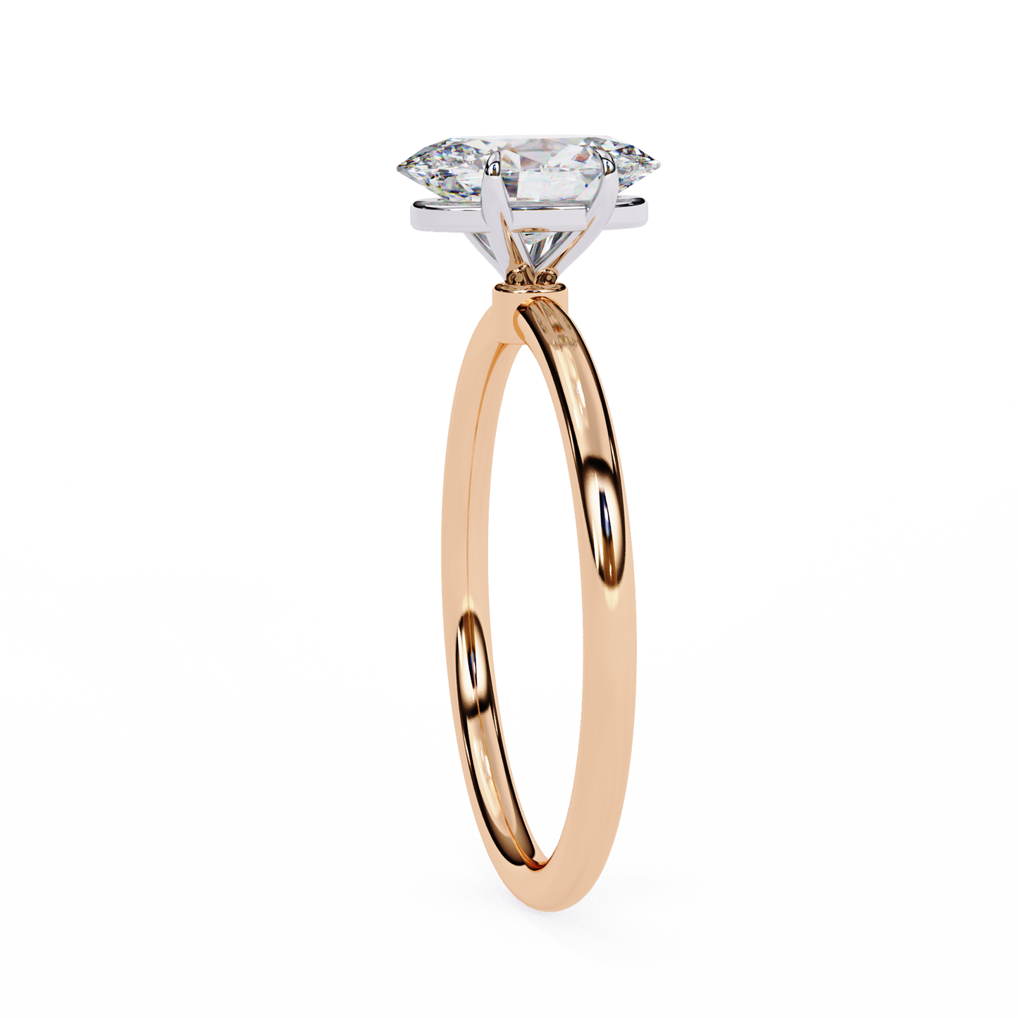 1.20 Carat Oval cut Lab Grown Diamond high quality 14k Solid Rose Gold solitaire women's ring