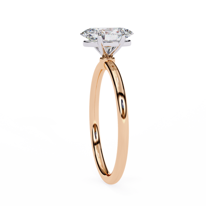 Lab Grown Oval Cut Diamond Solitaire Ring