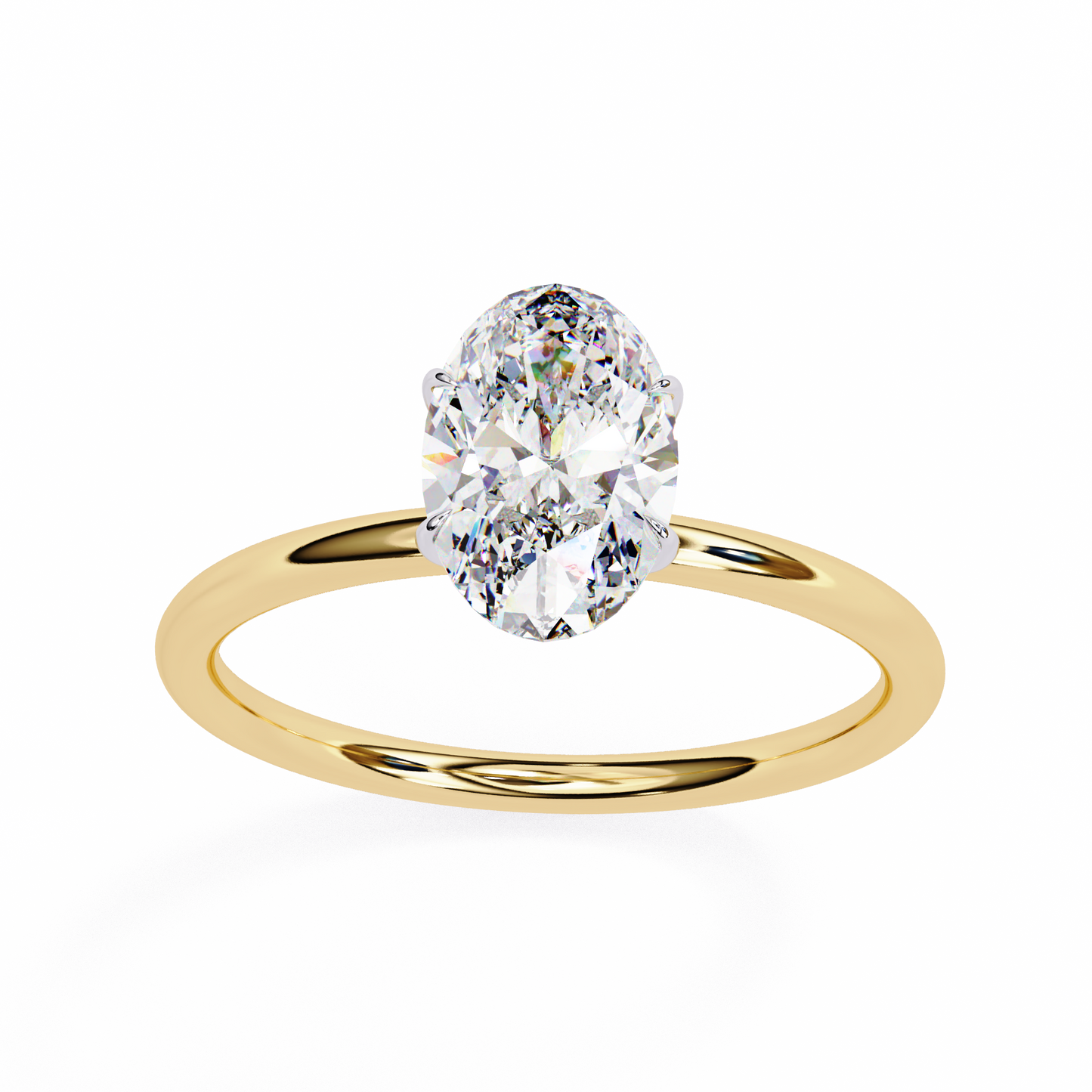 1.20 Carat Oval cut Lab Grown Diamond high quality 14k Solid Rose Gold solitaire women's ring