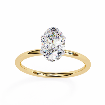 Lab Grown Oval Cut Diamond Solitaire Ring