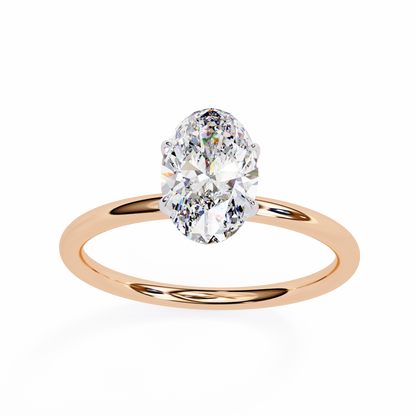 Lab Grown Oval Cut Diamond Solitaire Ring