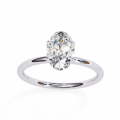 Lab Grown Oval Cut Diamond Solitaire Ring