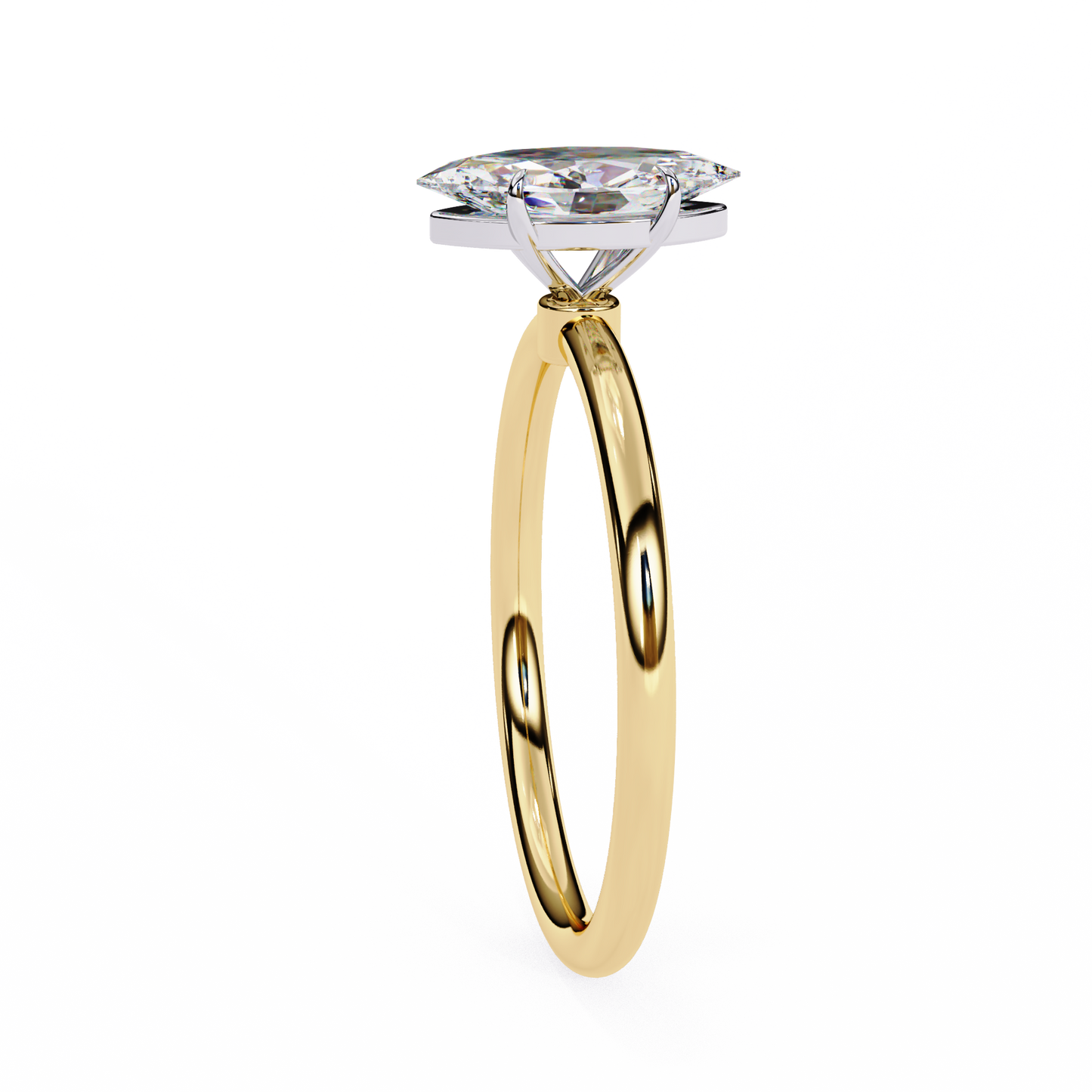 Lab Grown Marquise Cut Diamond 6 Pave Set Diamond Solitaire Vintage Ring For Anniversary Gift