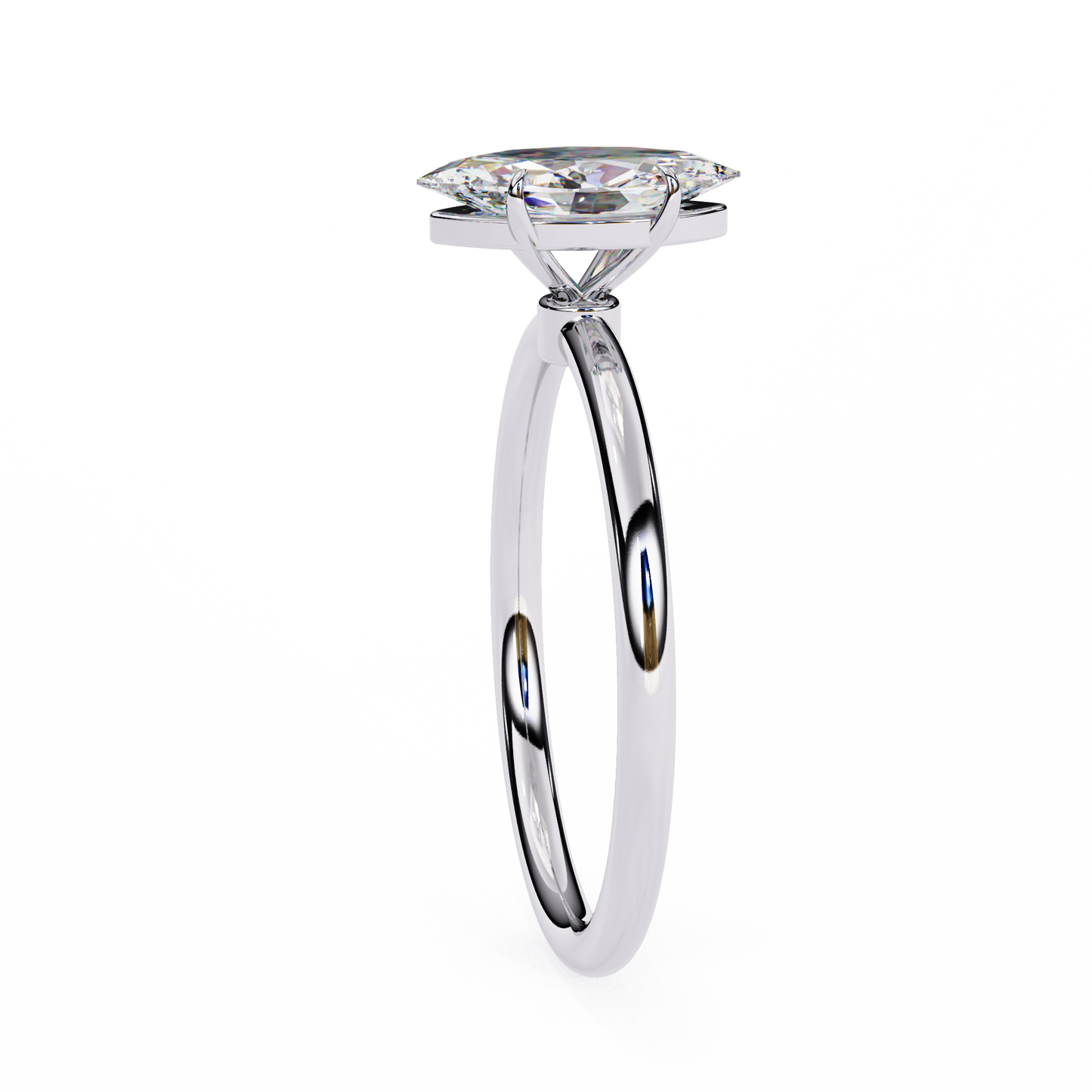 Lab Grown Marquise Cut Diamond 6 Pave Set Diamond Solitaire Vintage Ring For Anniversary Gift
