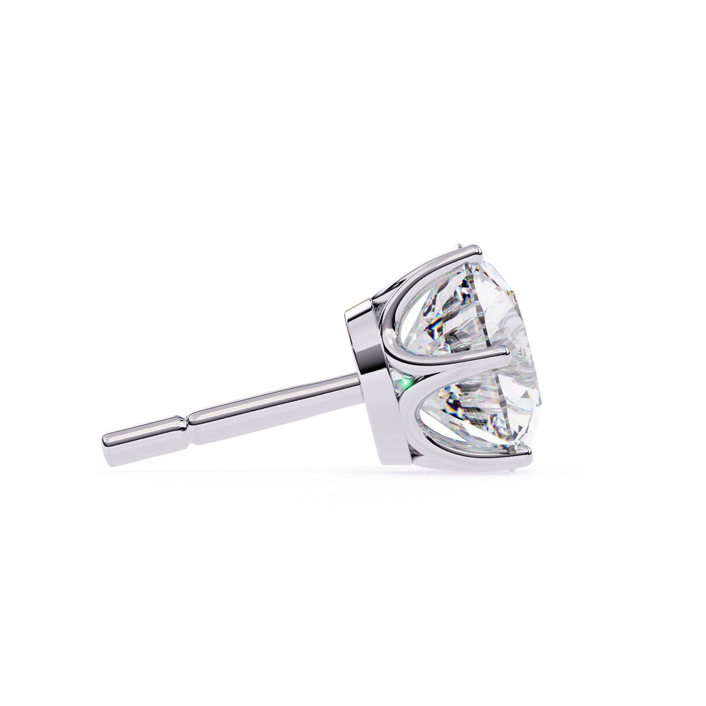 2.57Ct Round Cut Diamond 6 Prong Set 14k Solid White Gold Statement Dainty Prefect Stud Earring Gift For Women's