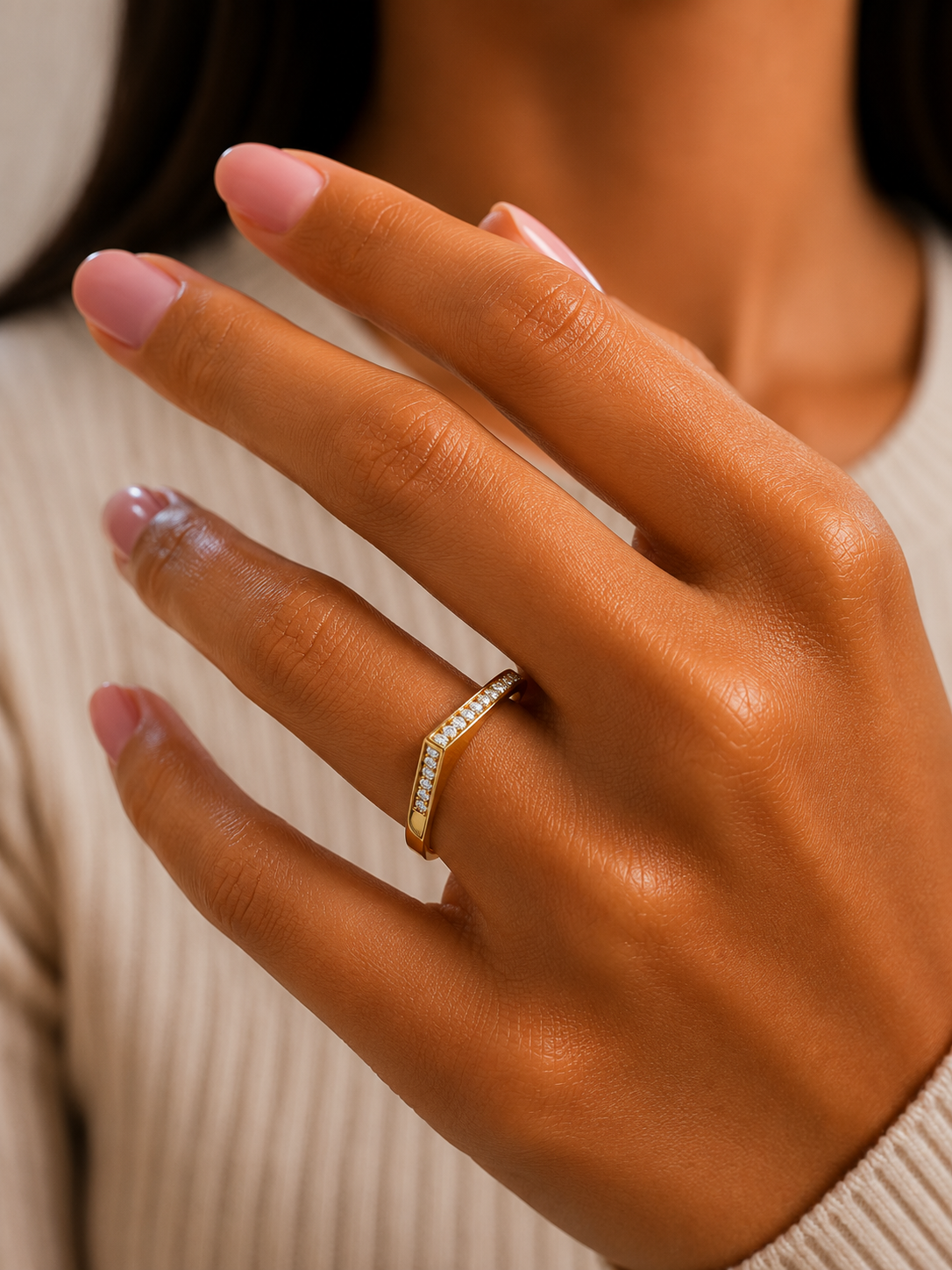 Rose Gold Lightweight Round Diamond Band Ring Party Wear Affordable Luxury For Women's - HIGHCARAT DIAMONDS