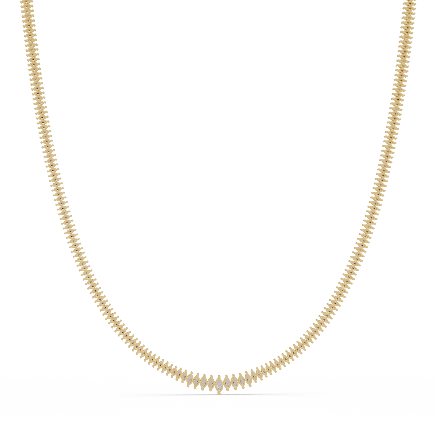 Rose Gold Marquise Tennis Lab Grown Diamond Necklace - HIGHCARAT DIAMONDS