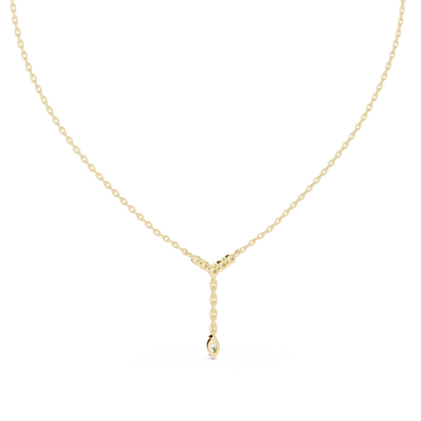 Round & Marquise Six Stone Lab Grown- Natural Full Sparkling Stunning Diamond Pendant For Women - HIGHCARAT DIAMONDS